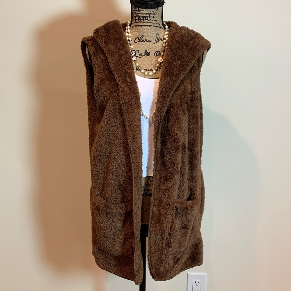 🎉HOST PICK🎉PRICE FIRM✨Faux Fur Hooded Vest